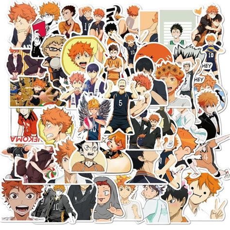 Haikyu Stickers Pack Of 50 Mixed Anime Stickers Hinata Kageyama Playstyle
