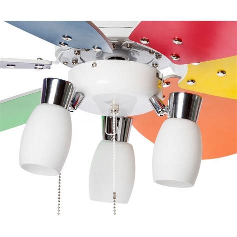 Ceiling Fan 92 Cm For Kids Room With Colorful Blades And 3