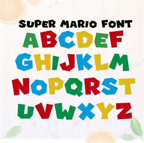 Super Mario Font Cut Files Mario Alphabet Svg Mario Bros Etsy