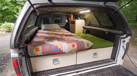 The airbeds original truck bed air mattress is fabricated in a 5'8 to 8 long and comes in a dimension of 17.5 by 16 by 8.3 inches to be able to fit in trucks, for a snug sleeping area. DIY Truck Bed Camper Build - Start to Finish in 2020 | Diy ...