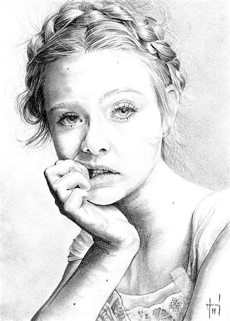 Elle Fanning Drawing By Zdeno Suchy