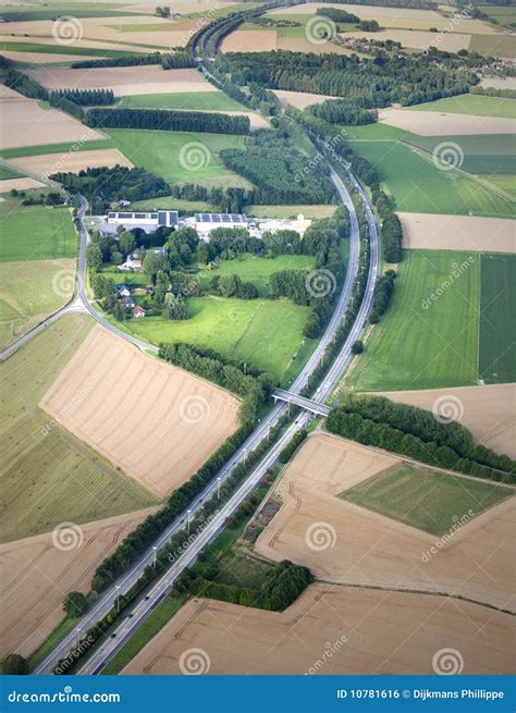 Aerial View Highway Curve In The Countryside Stock Photo Image Of