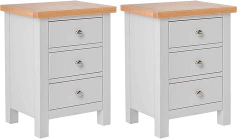 Roselandfurniture Farrow Grey Bedside Tables Set Of 2 Cabinet Units