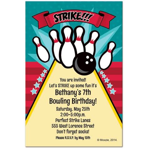 Free Printable Bowling Birthday Invitations Bowling Birthday