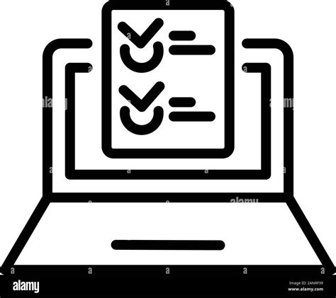 Laptop Quiz Icon Outline Style Stock Vector Image And Art Alamy
