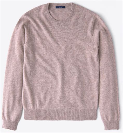 Beige Cashmere Crewneck Sweater By Proper Cloth