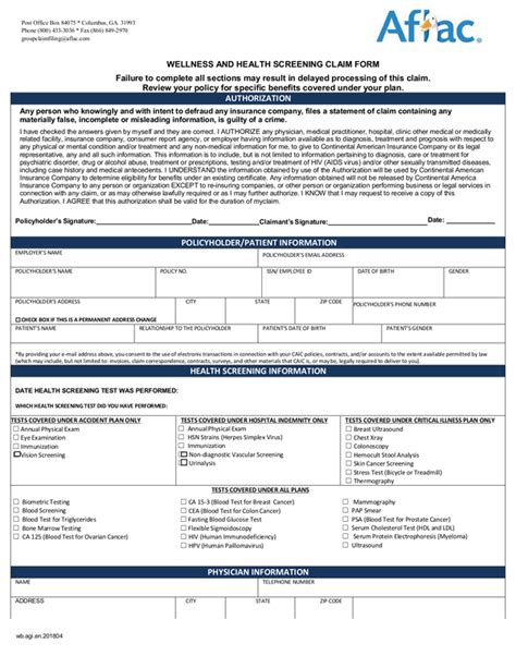 Printable Aflac Cancer Claim Form Printable Forms Free Online