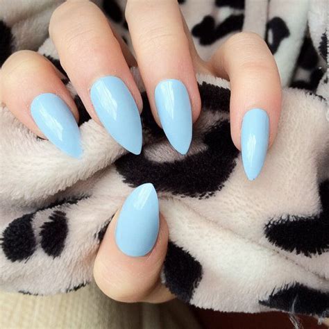 Doobys Stiletto Baby Blue Gloss Gel Look 24 Claw By Doobys1989 £11