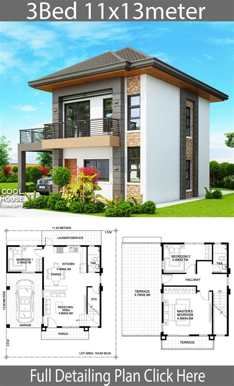 Simple 2 Storey House Design With Floor Plan
