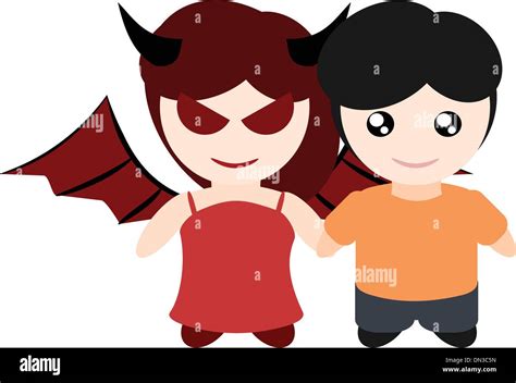 Devil And Angel Couple Stock Vector Images Alamy