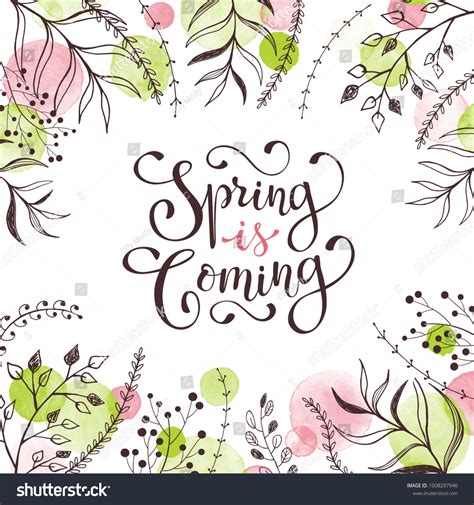 Spring Is Coming Spring Vector Wording With Royalty Free Stock