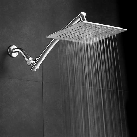 interlink razor mega size 9 inch chrome face square rainfall shower with arch design and 15 inch