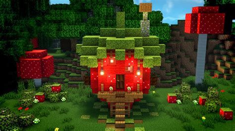 Minecraft How To Build A Cute Strawberry Fairy Cottage Aesthetic