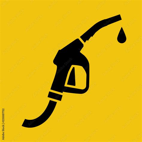 Vettoriale Stock Fuel Pump Icon Black Silhouette Petrol Station Symbol