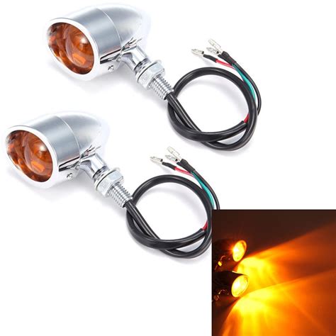 Chrome Bullet Rear And Front Indicators Turn Signal Light Fits For Harley