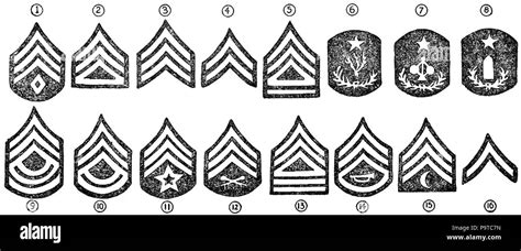 335 Colliers 1921 Military Insignia Chevrons Army Stock Photo