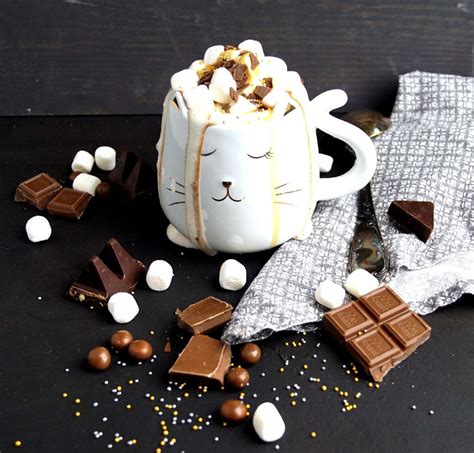 Heiße Schokolade Marshmallows Sahne Likör Und Glitzer Kakao Für Große Mädchen Heiße
