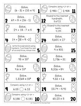 Use the generator to make customized worksheets for conversions between measuring units. 5th Grade Math Easter Egg Hunt Review (EDITABLE) | 5th grade math, 5th grade worksheets, Math