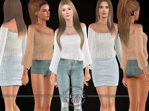 Loose Off Shoulder Shirt With Long Sleeves Found In Tsr Category Sims