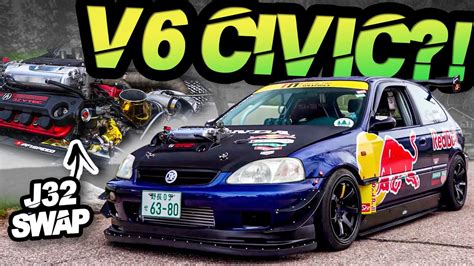 V6 Turbo Civic Hatch 32l Honda J32 Swap Pfi Speed Built Youtube