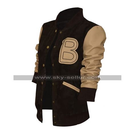 Is there fake blood in hotline miami? Womens Hotline Miami Costume Bomber Baseball Brown Varsity Letterman Jacket