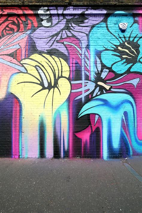 Dripping Flowers On Behance Street Art Graffiti Surface Painting