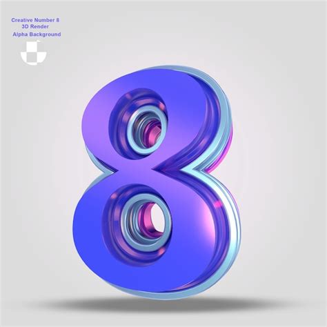 Premium Psd Purple 3d Rendering Number Eight