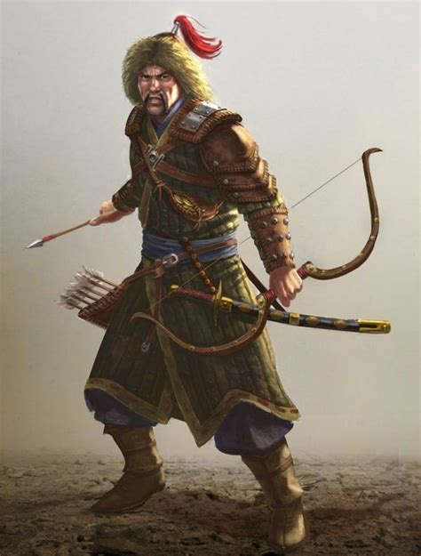 A Painting Of A Man Dressed As A Warrior With An Arrow And Bow In His Hand