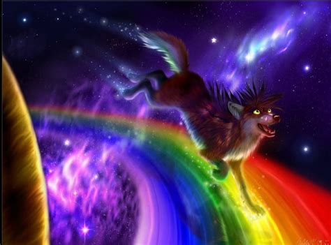 Wolf On A Rainbow Rainbow Road Rainbow Natural Landmarks