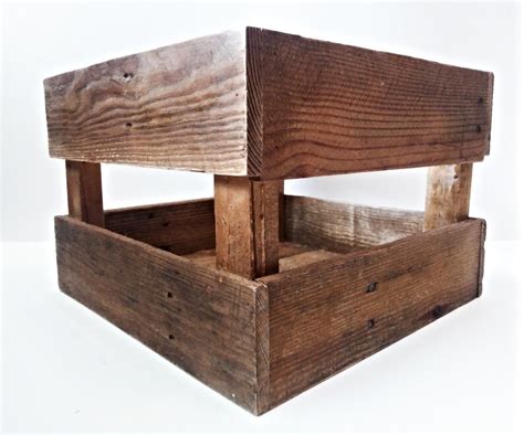 Rustic Wooden Crate Handcrafted From Reclaimed Pallet Wood Etsy