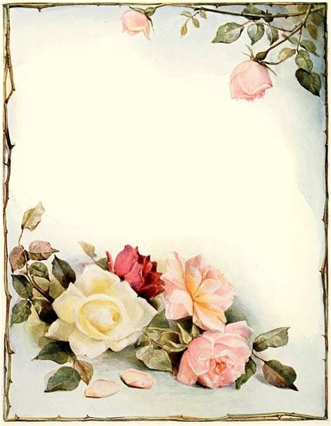 Elegant Pink And White Roses Stationery Printer Paper 26 Sheets Ebay
