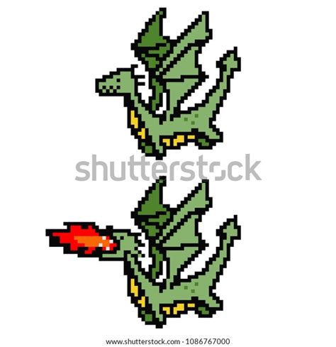 Pixel Art Dragon Vector 8 Bit Stock Vector Royalty Free 1086767000