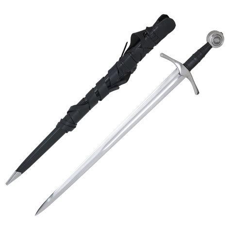Battle Ready Medieval Knight Sword With Leather Scabbard From The Armoury