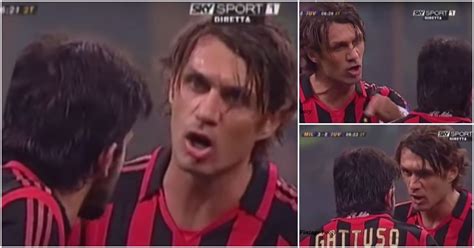 Paolo Maldini Footage Of Ac Milan Legend Confronting Gennaro Gattuso In 200506