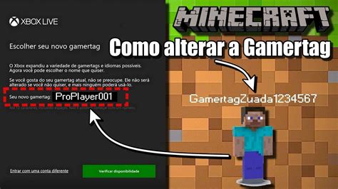 Como Alterar A Gamertag No Minecraft Youtube