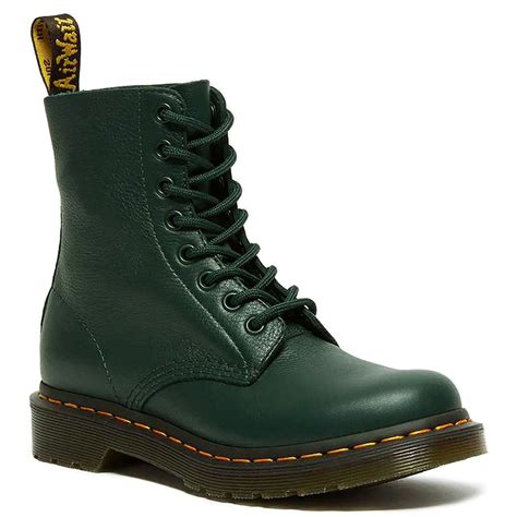 Dr Martens Womens 8 Eyelet 1460 Pascal Virginia Boots Pine Green