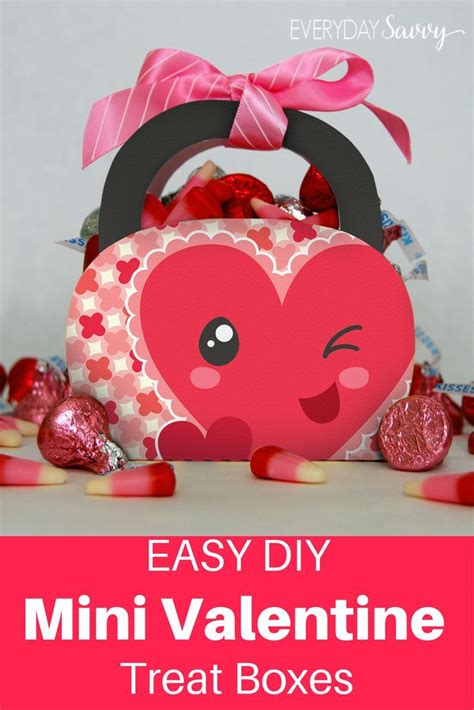 Mini Diy Valentine Treat Boxes Valentines Day Diy T With