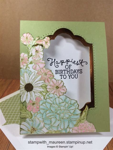 By using the same color ink as the card stock color, you will achieve a soft and subtle look. 17 Stampin' Up! Card Ideas to Make You Smile! | Stampin' Pretty