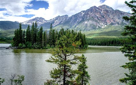 Lake Mountain Forest Sky Spring Wallpapers Hd Desktop And Mobile