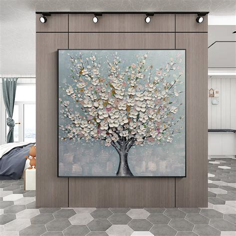 Oil Painting Flowers On Canvas3d Oil Painting Blooming Etsy