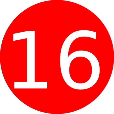 Number 16 Red Background Clip Art At Vector Clip Art Online