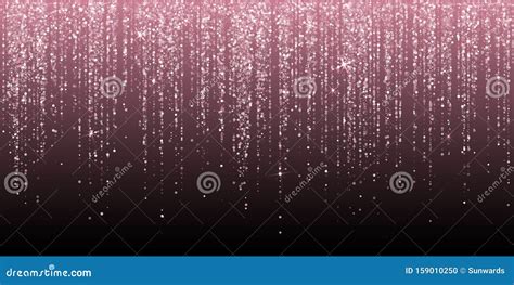 Pink Rose Gold Glitter Confetti Holiday Lights Stock Vector