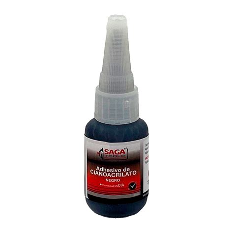 Adhesivo De Cianoacrilato Negro 20 Gr Saga Tools