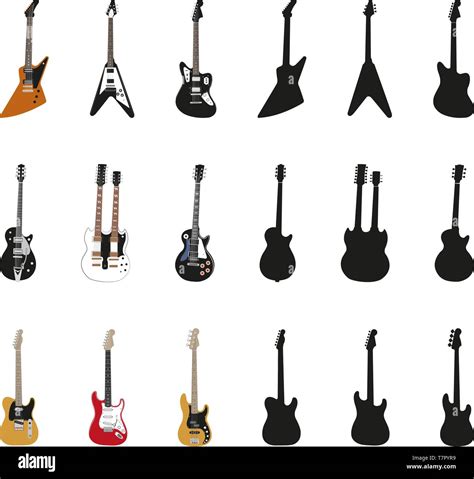 Conjunto De Guitarras De Vectores Imagen Vector De Stock Alamy