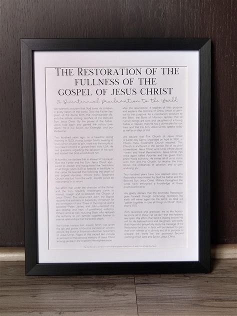 Printable 85x11 Lds Print Of The Restoration Of The Gospel Of Etsy