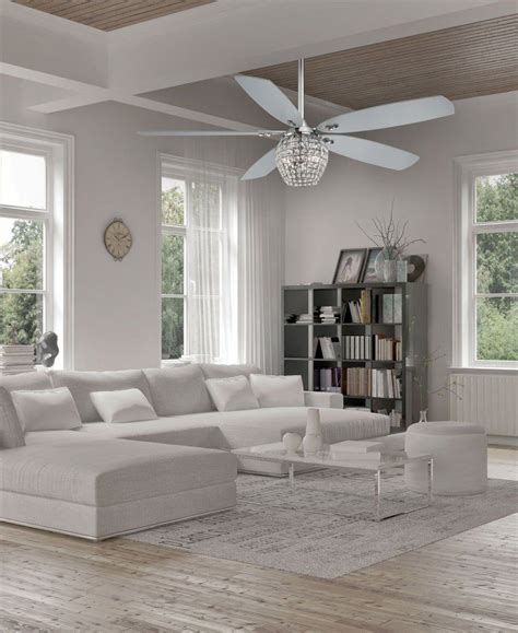 Bling Ceiling Fan With Light Kit In Transitional Style 18 Inches