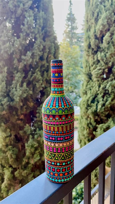 Mandala Bottle Art Etsy