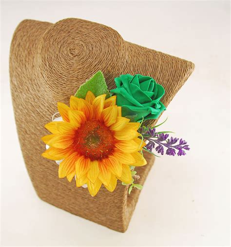 Golden Sunflower Emerald Green And Ivory Rose Zoe Wedding Flower Packag