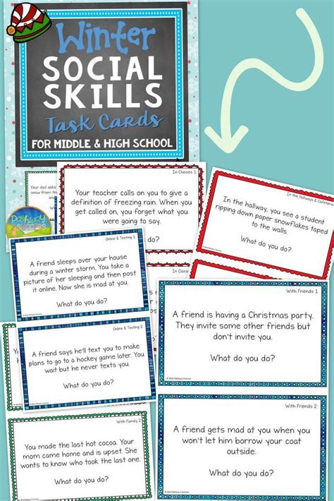 Winter Social Skills Task Cards For Middle And High School