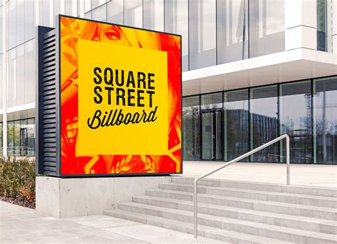 Free Outdoor Advertising Square Street Billboard Mockup Psd Good